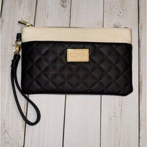Betsey Johnson New York NY Black Quilted Wristlet Wallet Purse 9.5”x6”x1” Read*